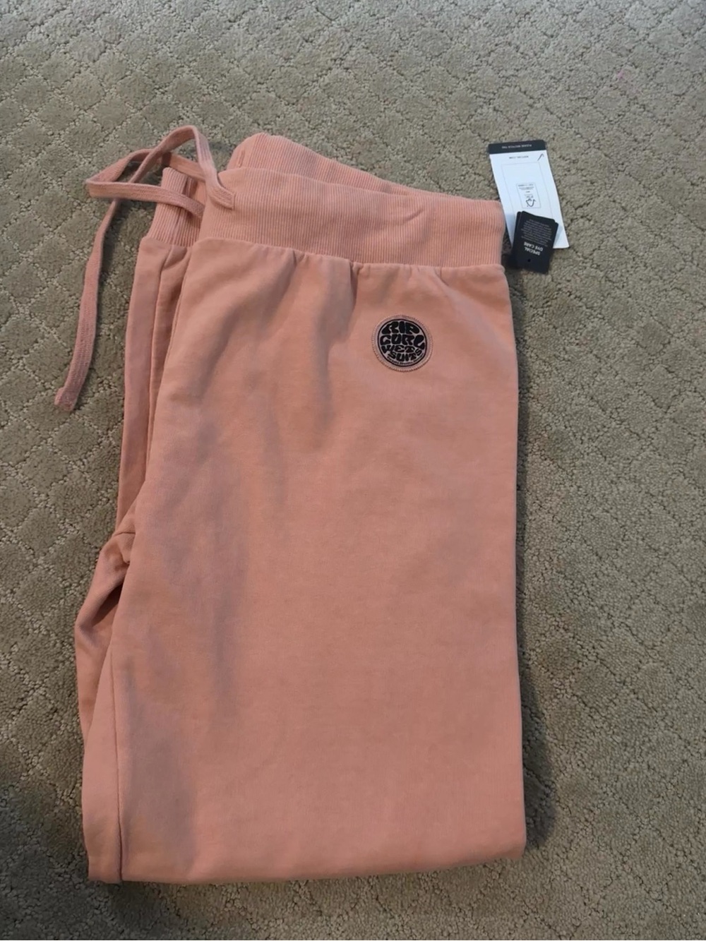 Rip Curl Dusty Pink Drawstring Track Joggers